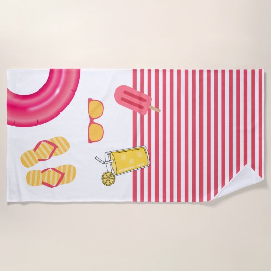 Splish Splash Pool Party Bash Verjaardag Strandlaken (Voorkant)