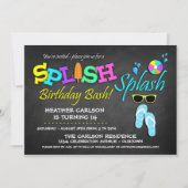 Splish Splash Pool Party Birthday Invitations Kaart (Voorkant)