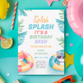 Splish Splash Pool Party Birthday Kaart