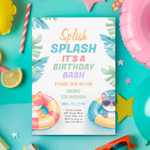 Splish Splash Pool Party Birthday Kaart