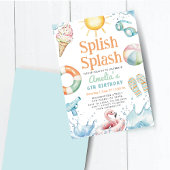 Splish Splash Pool Party Birthday Kaart