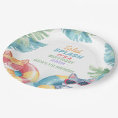 Splish Splash Pool Party Birthday Papieren Bordje (Gekanteld)