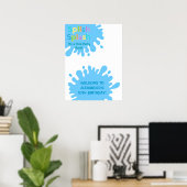 Splish Splash Pool Party Boy Birthday Poster (Thuiskantoor)