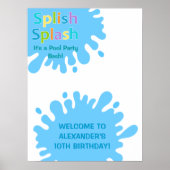 Splish Splash Pool Party Boy Birthday Poster (Voorkant)