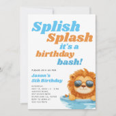 Splish Splash Pool Party Boy Verjaardag Kaart (Voorkant)