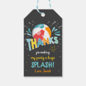 Splish Splash Pool Party Dank je Bedankt voor Cadeaulabel (Voorkant)