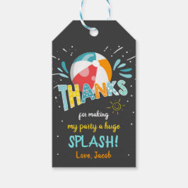 Splish Splash Pool Party Dank je Bedankt voor Cadeaulabel
