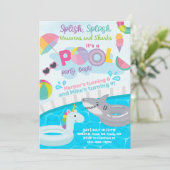 Splish splash pool party estivals op uitnodiging v (Staand voorkant)