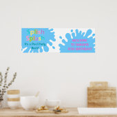 Splish Splash Pool Party Girl Birthday Banner Poster (Keuken)