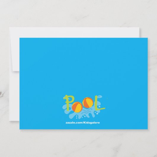 Splish Splash Pool Party Girls Birthday Invitation Kaart (Achterkant)