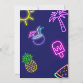 Splish Splash Pool Party Glow Neon Verjaardag Kaart (Achterkant)