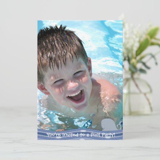 Splish Splash Pool Party Invitation Kaart (Staand voorkant)