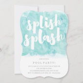 Splish Splash | Pool Party Invitation Kaart (Voorkant)