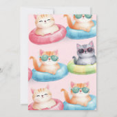 Splish Splash Pool Party Meisje Verjaardag Kaart (Achterkant)