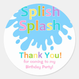 Splish Splash Pool Party Meisje Verjaardag Sticker
