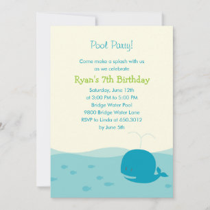 Splish Splash Pool Party of Beach Party Invitation Kaart