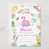 Splish Splash Pool Party Zomer Water Verjaardag Kaart (Voorkant)