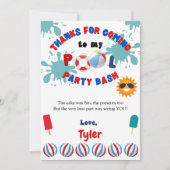 Splish Splash Pool Verjaardagsfeestje Dank je kaar Bedankkaart (Voorkant)