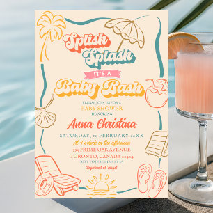 Splish Splash Retro Baby Bash Baby Shower Kaart