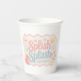 Splish Splash Roze Eend Zwembad Feest Cups | Zomer Papieren Bekers