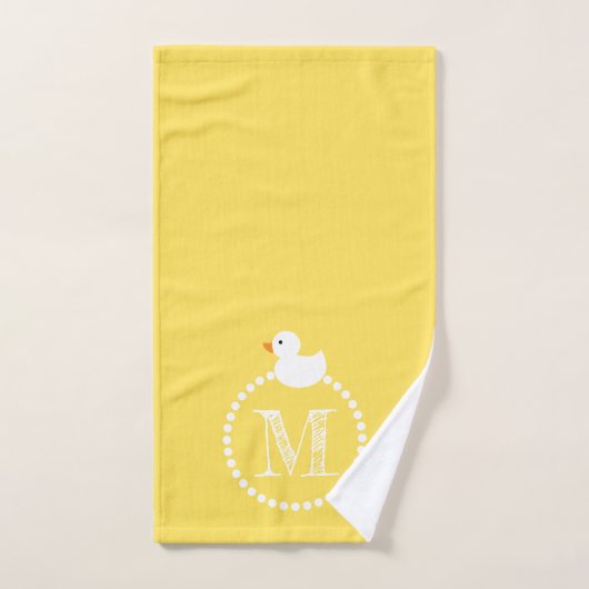 Splish Splash Rubber Ducks Monogram Bad Handdoek (Handdoek)