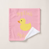 Splish Splash Rubber Ducks Monogram Bad Handdoek (Wasdoekje)