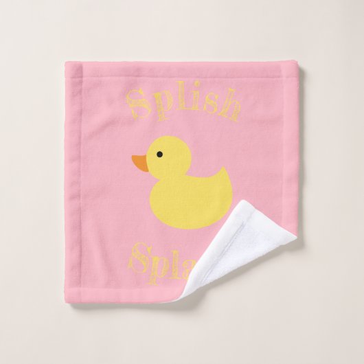 Splish Splash Rubber Ducks Monogram Bad Handdoek (Wasdoekje)