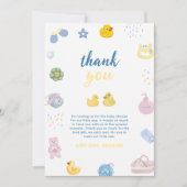 Splish Splash Rubber Eend Bad Baby Borrel   Bedankkaart (Voorkant)