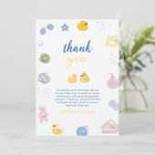 Splish Splash Rubber Eend Bad Baby Borrel   Bedankkaart (Staand voorkant)