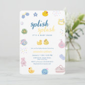 Splish Splash Rubber Eend Bad Baby Borrel   Kaart (Staand voorkant)