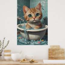 Splish Splash Schattigee Grappige Posters met Quot