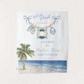 Splish Splash Seaside Baby Shower Wall Tapestry Wandkleed (Voorkant)