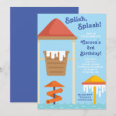 Splish, Splash! Splash Pad, Waterpark Verjaardag Kaart (Voorkant / Achterkant)