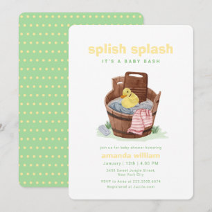 Splish Splash Stof Badkuip Rubber Eend Baby Shower Kaart