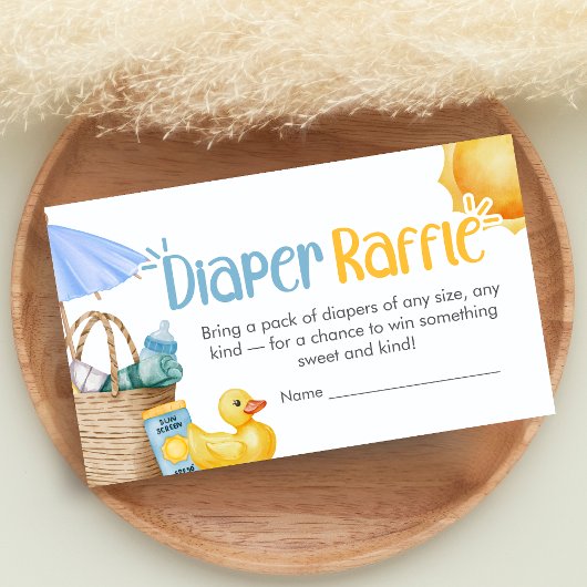 Splish Splash Summer Baby Shower Diaper Raffle Informatiekaartje