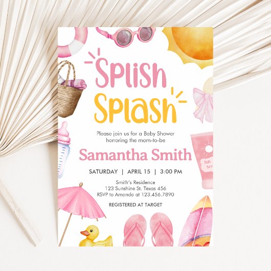 Splish Splash Summer Baby Shower Kaart