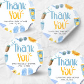 Splish Splash Summer Baby Shower Ronde Sticker