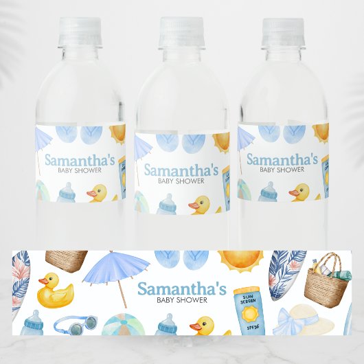 Splish Splash Summer Baby Shower Waterfles Etiket