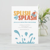 Splish Splash Summer Birthday Bash Uitnodigingen (Staand voorkant)