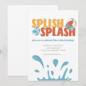 Splish Splash Summer Birthday Bash Uitnodigingen (Voorkant / Achterkant)
