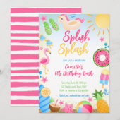 Splish Splash Summer Girl Verjaardag Kaart (Voorkant / Achterkant)