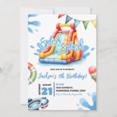 Splish Splash Summer Pool Party Verjaardag Kaart (Voorkant)