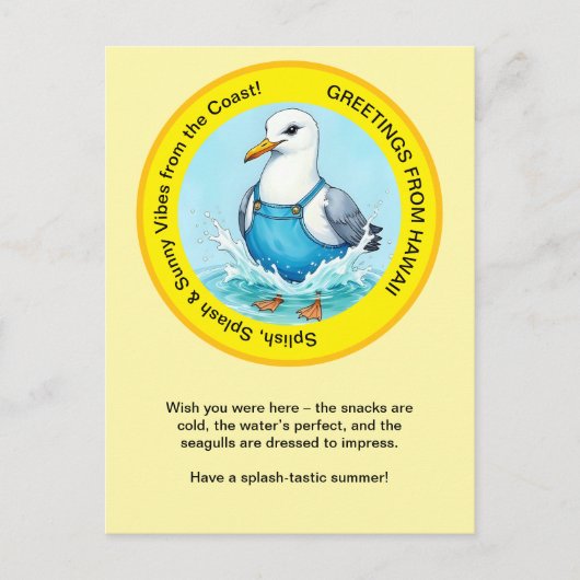 Splish Splash-tastic summer Hawaii bird greeting Briefkaart (Voorkant)
