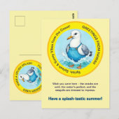 Splish Splash-tastic summer Hawaii bird greeting Briefkaart (Voorkant / Achterkant)