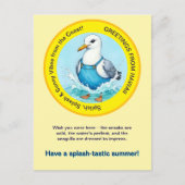 Splish Splash-tastic summer Hawaii bird greeting Briefkaart (Voorkant)