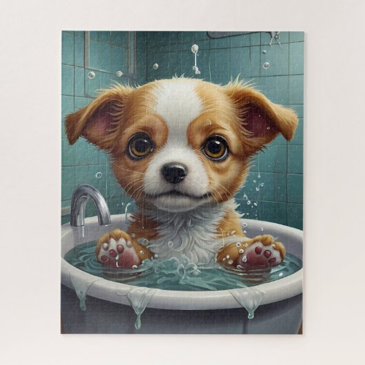 Splish Splash, Tijd voor Pet & Funny Animal Baths Legpuzzel (Verticaal)