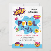 Splish Splash verjaardag / 3D emoji / Pool party Kaart (Voorkant)