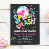splish splash verjaardag bash meisje zwembad party kaart