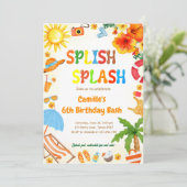 Splish Splash Verjaardag Bash Pool Party Kaart (Staand voorkant)