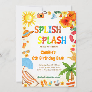 Splish Splash Verjaardag Bash Pool Party Kaart